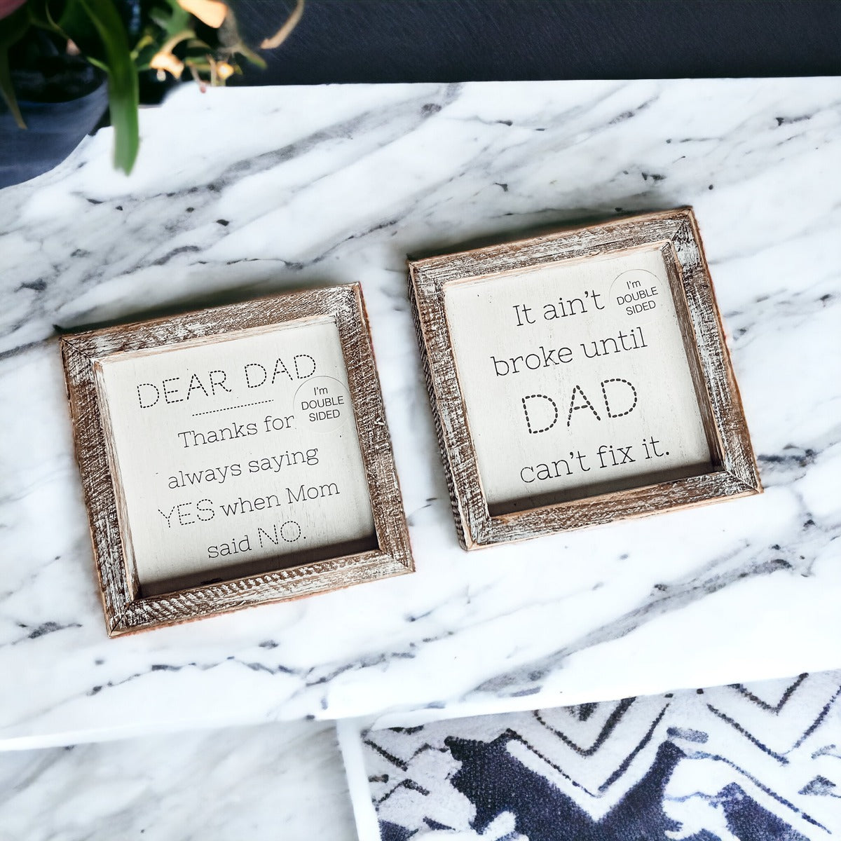 Dad Said Yes Double Sided 6 Inch Wooden Framed Sign Wedding Proposal Photo Prop Keepsake