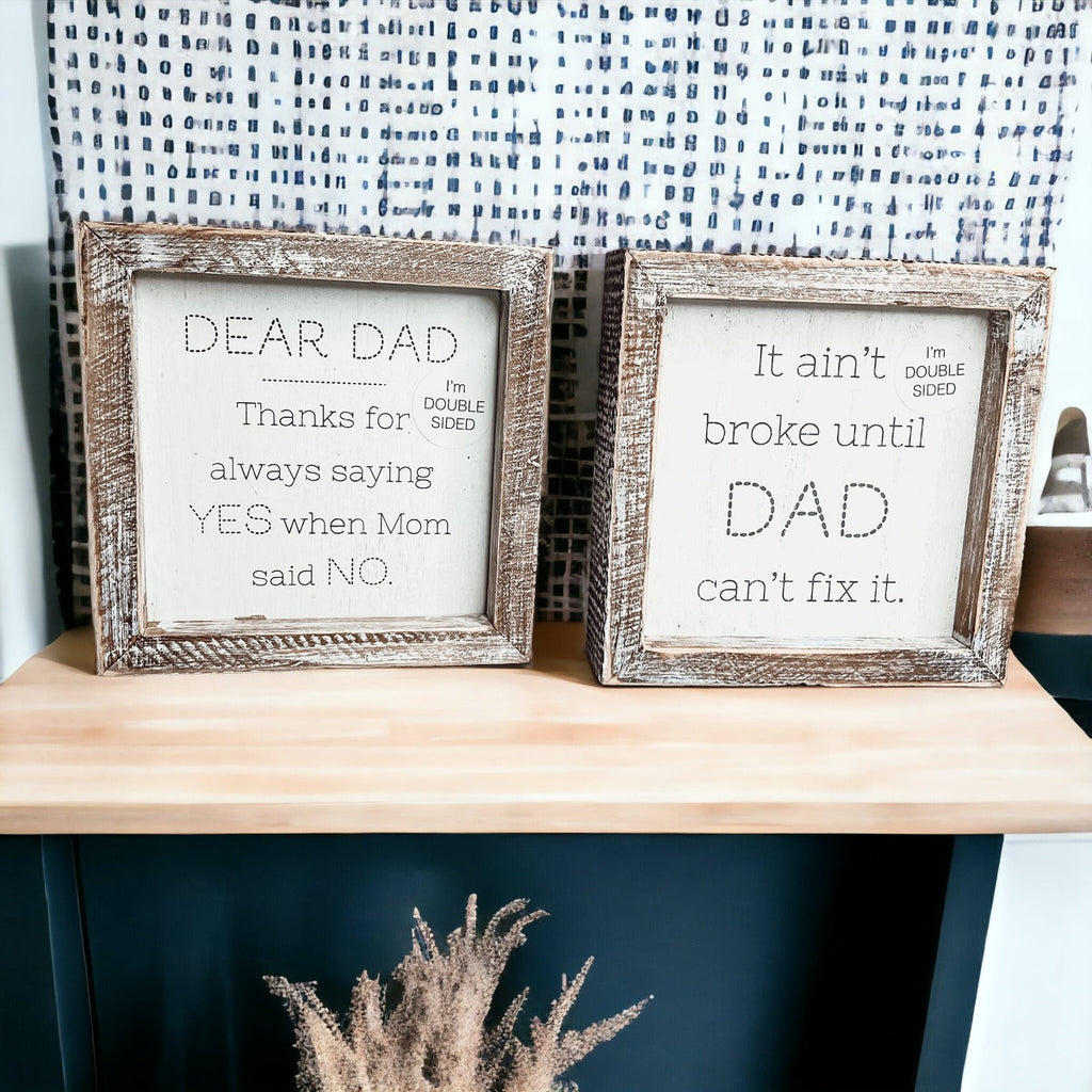Dad Said Yes Double Sided 6 Inch Wooden Framed Sign Wedding Proposal Photo Prop Keepsake