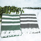 Turkish Cotton Towel 180 GSM Lightweight Peshtemal Beach Towel Striped BandsCo Straps