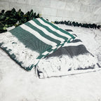 Turkish Cotton Towel 180 GSM Lightweight Peshtemal Beach Towel Striped BandsCo Straps