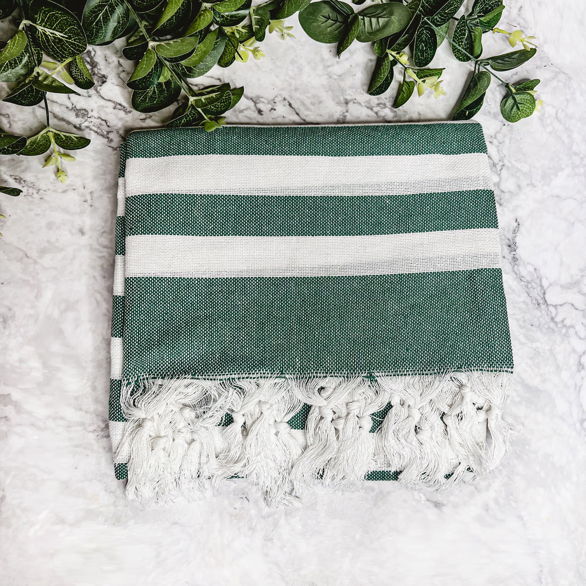 Turkish Cotton Towel 180 GSM Lightweight Peshtemal Beach Towel Striped BandsCo Straps