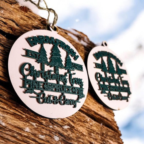 Handcrafted 3D Wooden Christmas Ornaments Farm Fresh Imperfect Set Tree Hanging Holiday Decor BandsCo Straps
