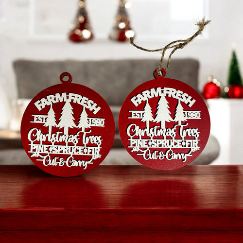 Handcrafted 3D Wooden Christmas Ornaments Farm Fresh Imperfect Set Tree Hanging Holiday Decor BandsCo Straps