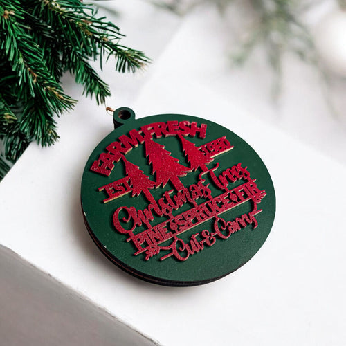 Handcrafted 3D Wooden Christmas Ornaments Farm Fresh Imperfect Set Tree Hanging Holiday Decor BandsCo Straps