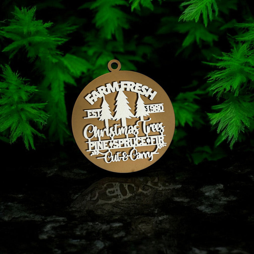 Handcrafted 3D Wooden Christmas Ornaments Farm Fresh Imperfect Set Tree Hanging Holiday Decor BandsCo Straps