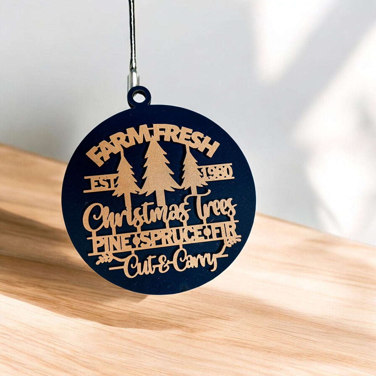 Handcrafted 3D Wooden Christmas Ornaments Farm Fresh Imperfect Set Tree Hanging Holiday Decor BandsCo Straps