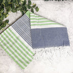 Pop Of Summer Turkish Towel 180GSM Lightweight Cotton Peshtemal Beach Bath Towel With Fringe BandsCo Straps