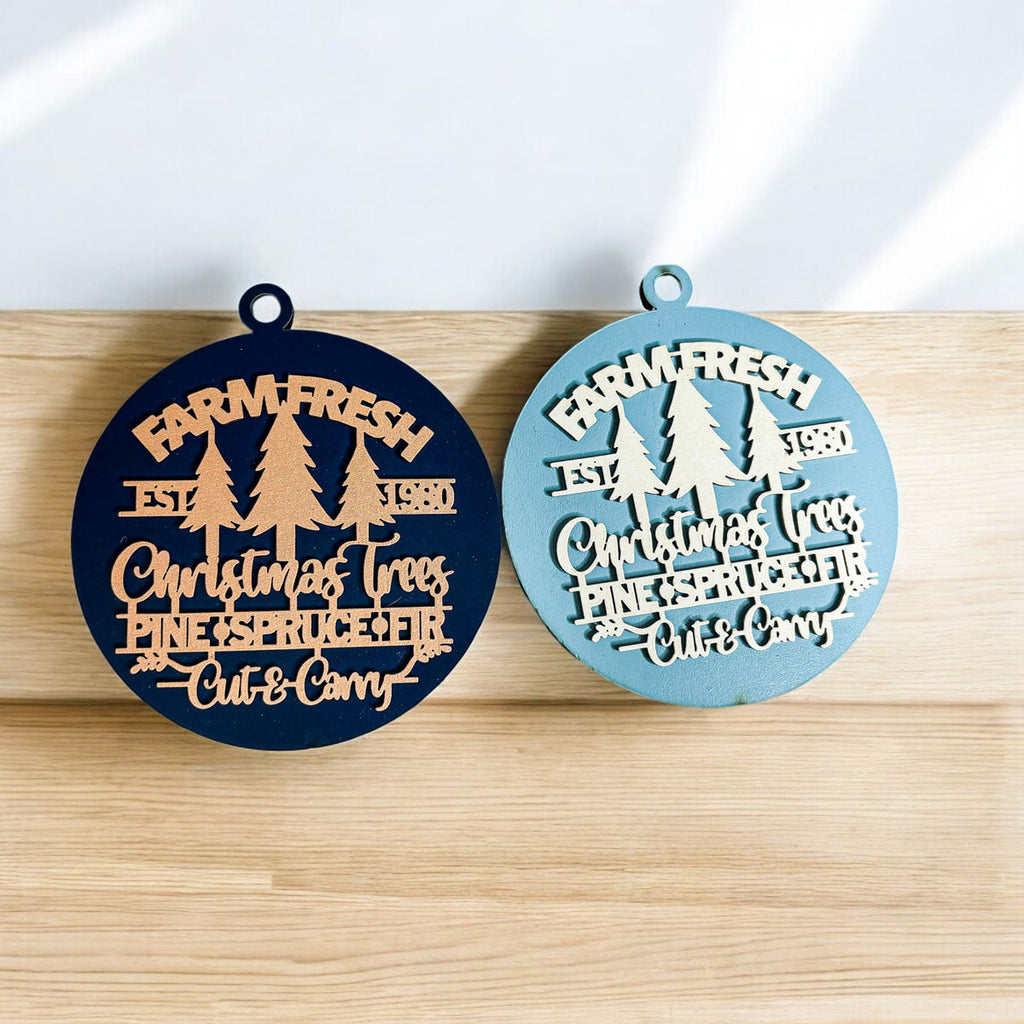 Handcrafted 3D Wooden Christmas Ornaments Farm Fresh Imperfect Set Tree Hanging Holiday Decor BandsCo Straps