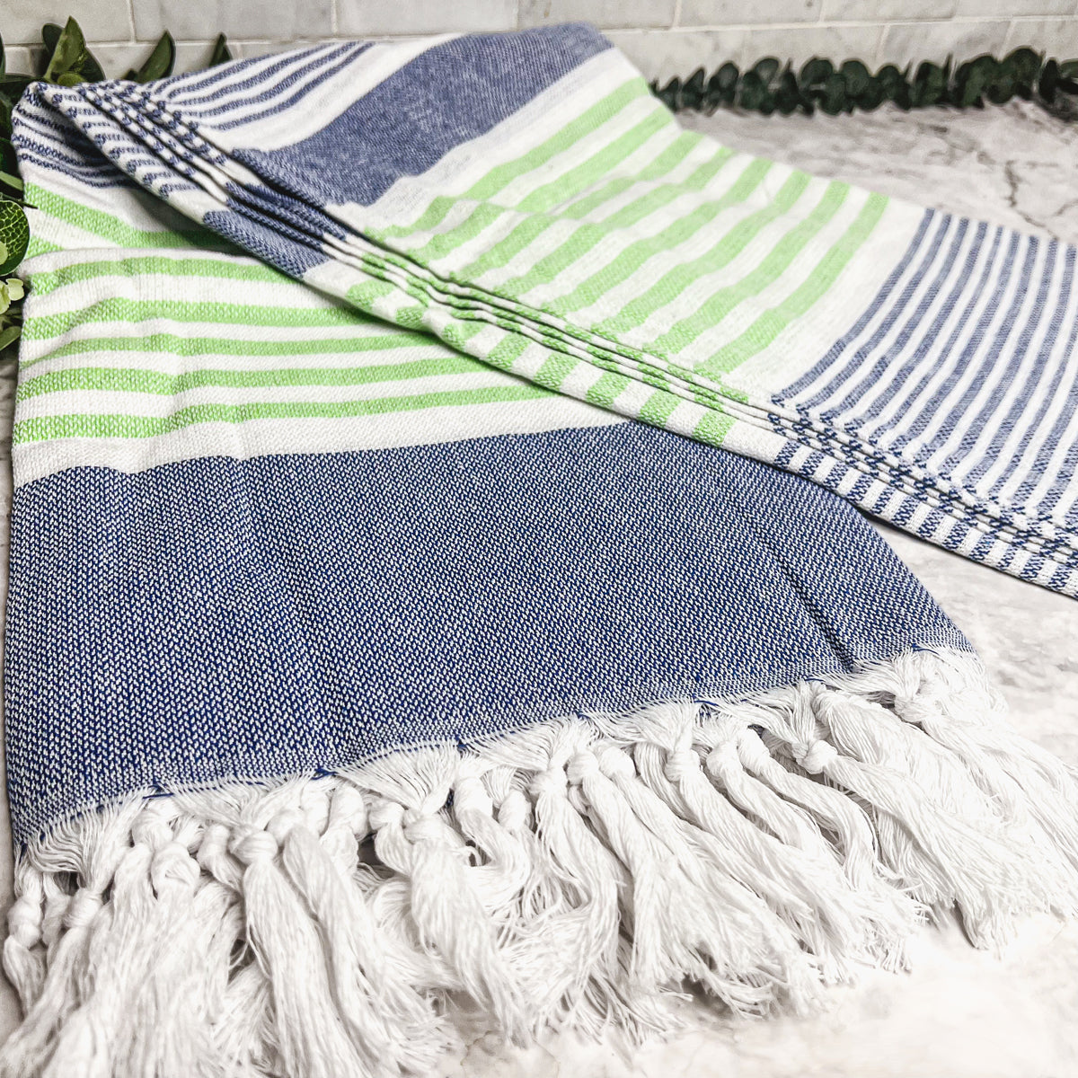 Pop Of Summer Turkish Towel 180GSM Lightweight Cotton Peshtemal Beach Bath Towel With Fringe BandsCo Straps