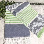 Pop Of Summer Turkish Towel 180GSM Lightweight Cotton Peshtemal Beach Bath Towel With Fringe BandsCo Straps