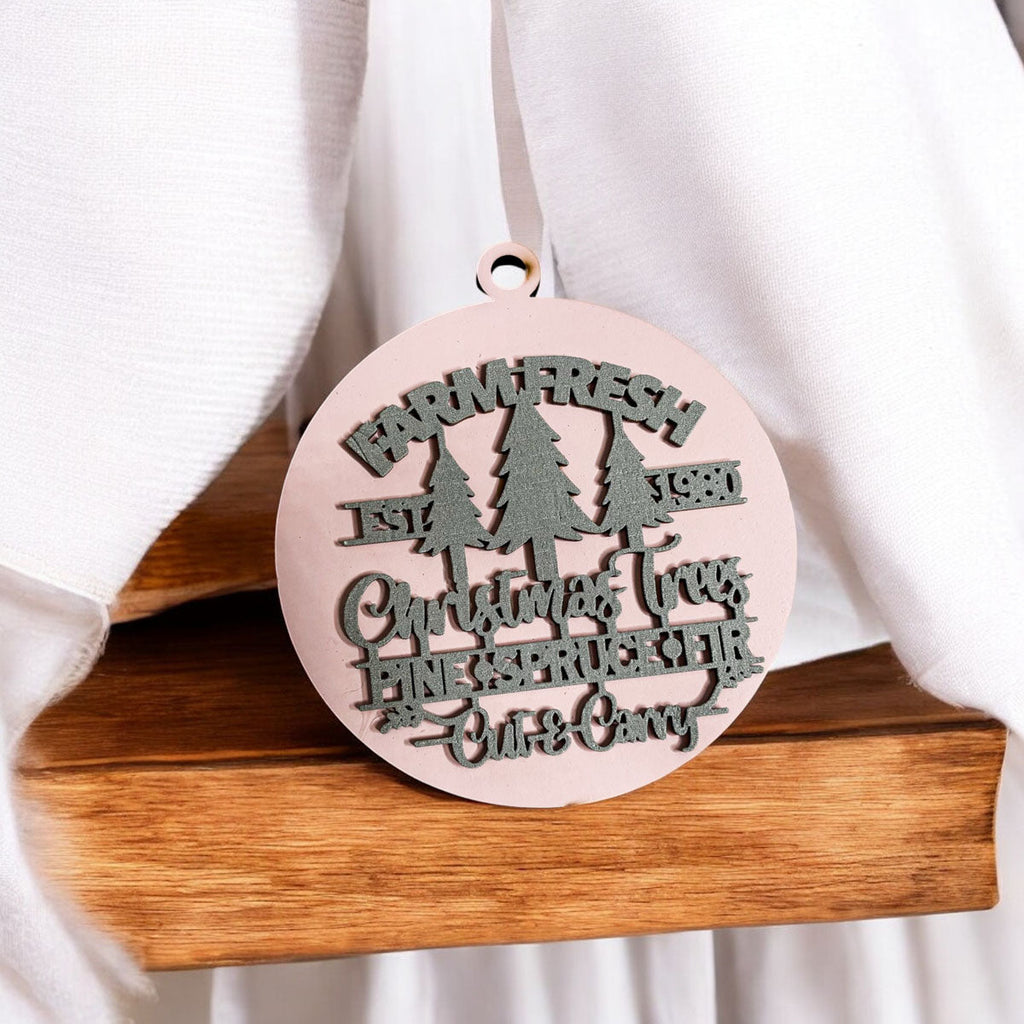 Handcrafted 3D Wooden Christmas Ornaments Farm Fresh Imperfect Set Tree Hanging Holiday Decor BandsCo Straps