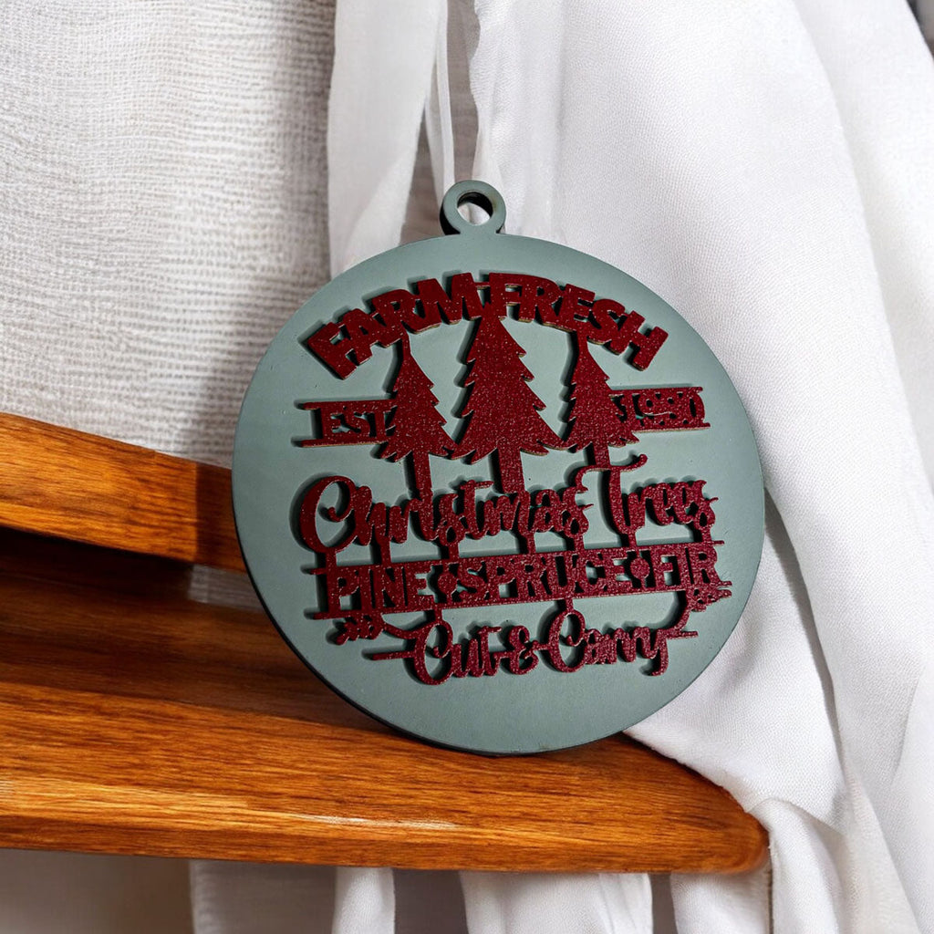 Handcrafted 3D Wooden Christmas Ornaments Farm Fresh Imperfect Set Tree Hanging Holiday Decor BandsCo Straps