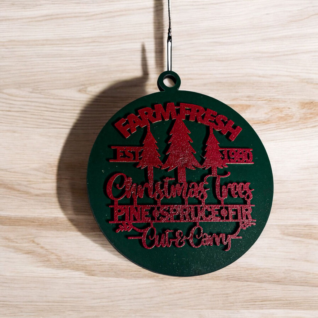 Handcrafted 3D Wooden Christmas Ornaments Farm Fresh Imperfect Set Tree Hanging Holiday Decor BandsCo Straps