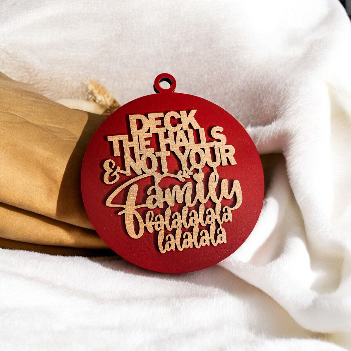 Imperfect Deck The Halls 3D Handcrafted Wooden Christmas Ornaments Set Limited Edition Hanging Decor BandsCo Straps