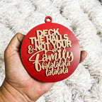 Imperfect Deck The Halls 3D Handcrafted Wooden Christmas Ornaments Set Limited Edition Hanging Decor BandsCo Straps