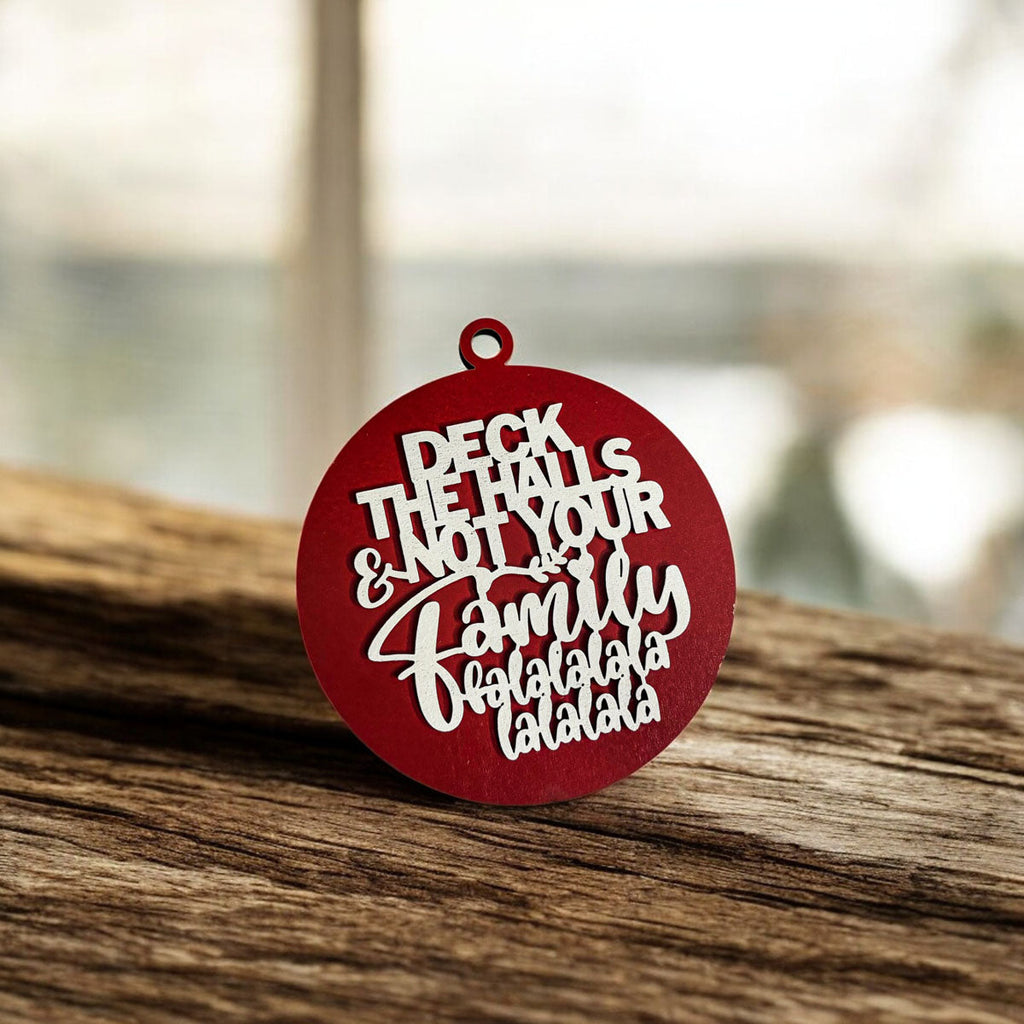 Imperfect Deck The Halls 3D Handcrafted Wooden Christmas Ornaments Set Limited Edition Hanging Decor BandsCo Straps