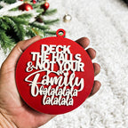 Imperfect Deck The Halls 3D Handcrafted Wooden Christmas Ornaments Set Limited Edition Hanging Decor BandsCo Straps
