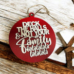 Imperfect Deck The Halls 3D Handcrafted Wooden Christmas Ornaments Set Limited Edition Hanging Decor BandsCo Straps