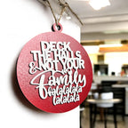 Imperfect Deck The Halls 3D Handcrafted Wooden Christmas Ornaments Set Limited Edition Hanging Decor BandsCo Straps