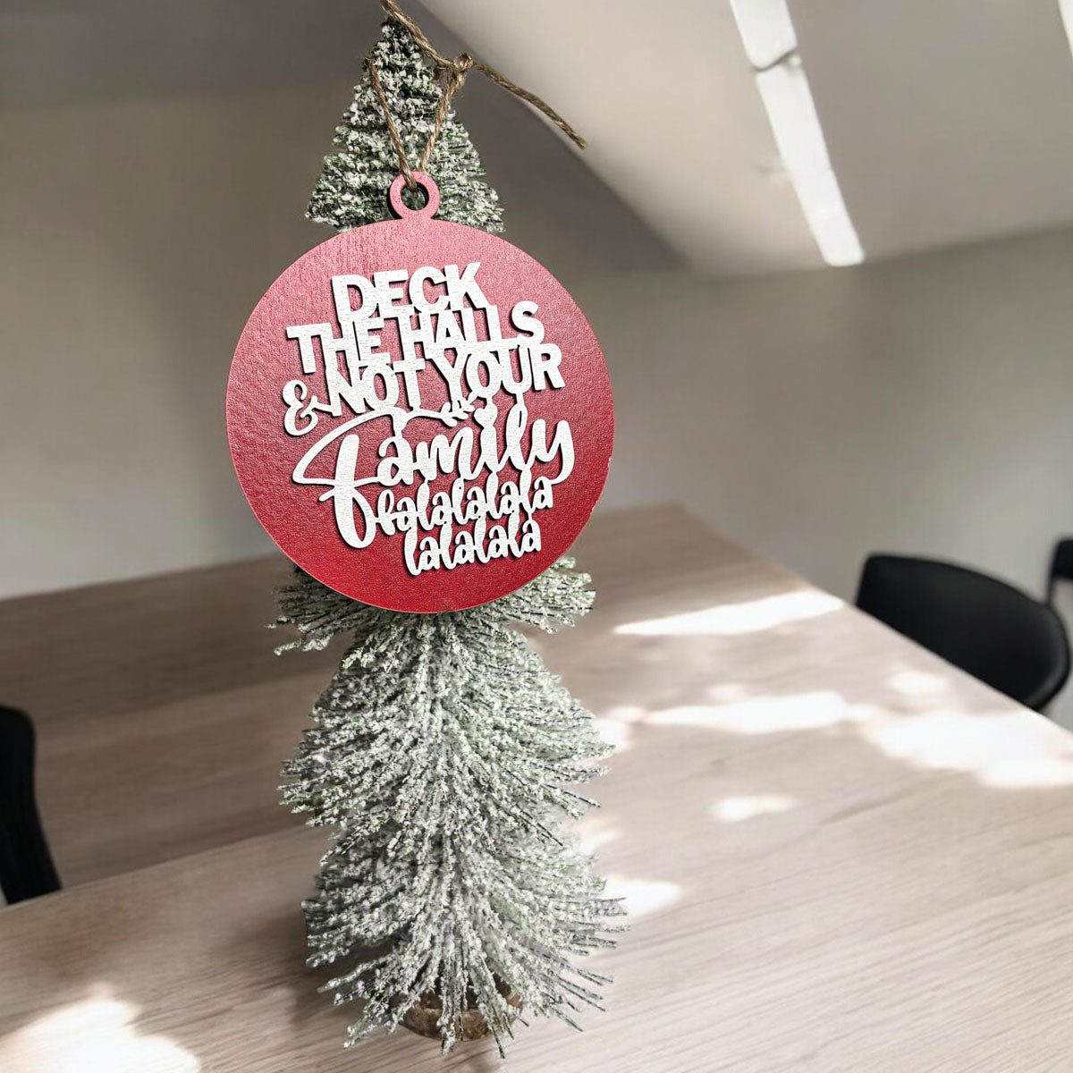Imperfect Deck The Halls 3D Handcrafted Wooden Christmas Ornaments Set Limited Edition Hanging Decor BandsCo Straps