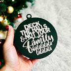Imperfect Deck The Halls 3D Handcrafted Wooden Christmas Ornaments Set Limited Edition Hanging Decor BandsCo Straps
