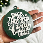 Imperfect Deck The Halls 3D Handcrafted Wooden Christmas Ornaments Set Limited Edition Hanging Decor BandsCo Straps