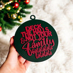 Imperfect Deck The Halls 3D Handcrafted Wooden Christmas Ornaments Set Limited Edition Hanging Decor BandsCo Straps