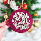 Imperfect Deck The Halls 3D Handcrafted Wooden Christmas Ornaments Set Limited Edition Hanging Decor BandsCo Straps