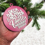 Imperfect Deck The Halls 3D Handcrafted Wooden Christmas Ornaments Set Limited Edition Hanging Decor BandsCo Straps