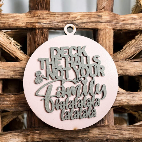 Imperfect Deck The Halls 3D Handcrafted Wooden Christmas Ornaments Set Limited Edition Hanging Decor BandsCo Straps