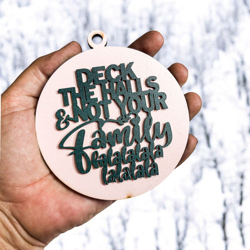 Imperfect Deck The Halls 3D Handcrafted Wooden Christmas Ornaments Set Limited Edition Hanging Decor BandsCo Straps