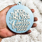 Imperfect Deck The Halls 3D Handcrafted Wooden Christmas Ornaments Set Limited Edition Hanging Decor BandsCo Straps