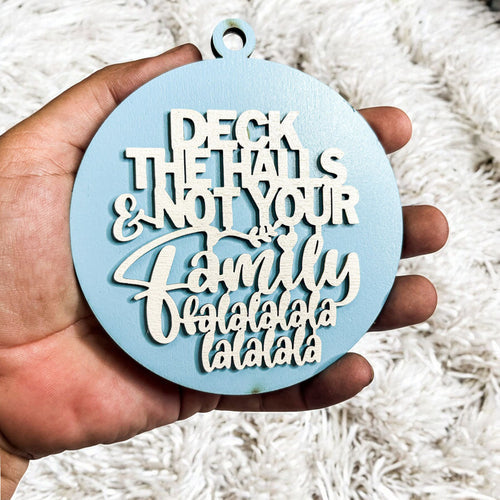 Imperfect Deck The Halls 3D Handcrafted Wooden Christmas Ornaments Set Limited Edition Hanging Decor BandsCo Straps