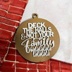 Imperfect Deck The Halls 3D Handcrafted Wooden Christmas Ornaments Set Limited Edition Hanging Decor BandsCo Straps