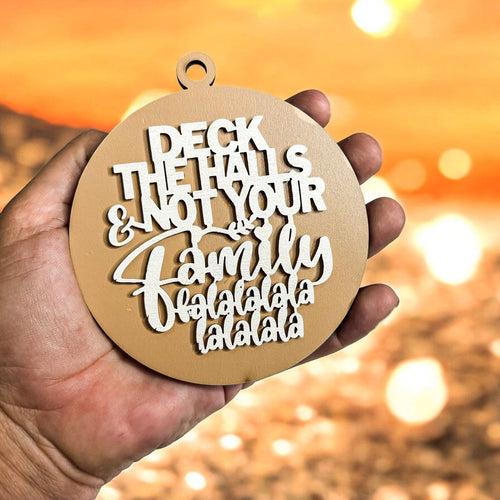 Imperfect Deck The Halls 3D Handcrafted Wooden Christmas Ornaments Set Limited Edition Hanging Decor BandsCo Straps