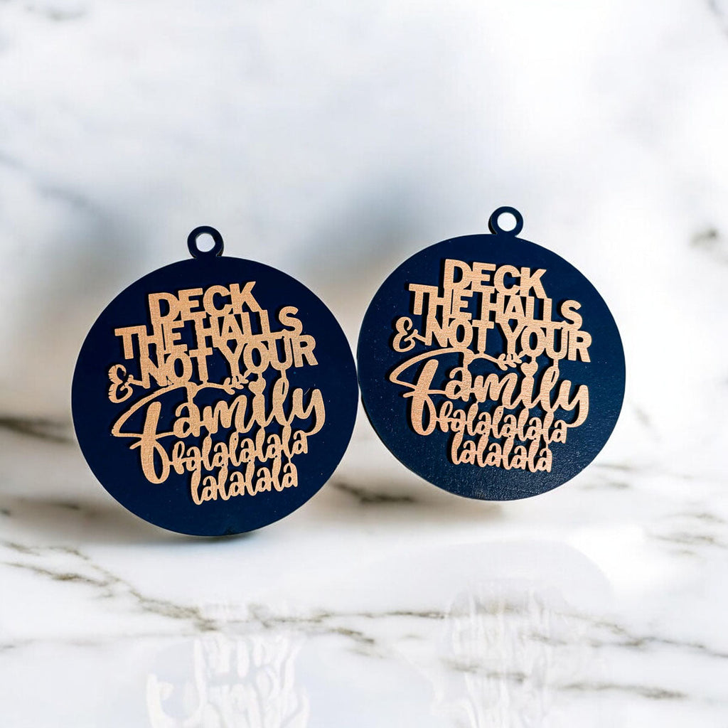 Imperfect Deck The Halls 3D Handcrafted Wooden Christmas Ornaments Set Limited Edition Hanging Decor BandsCo Straps