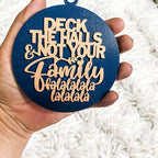 Imperfect Deck The Halls 3D Handcrafted Wooden Christmas Ornaments Set Limited Edition Hanging Decor BandsCo Straps