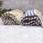 Nautical Turkish Towel 180GSM Cotton Peshtemal Beach Towel Light Quick Dry