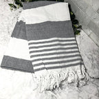 Mediterranean Cotton Bath Towel 180GSM Lightweight Gray Blue Summer BandsCo Straps