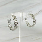 Linked Golden Hoop Earrings