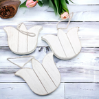 Easter Wooden Hanging Ornaments Set Rustic Spring Home Decor Bunny Egg Chick Handmade BandsCo Straps