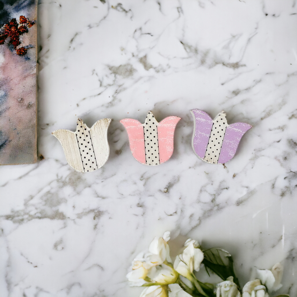 Handmade Wooden Magnetic Spring Magnets Set Of 3 Easter Egg Decorative Fridge Magnets