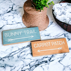 Limited Bunny Trail Carrot Patch Wooden Easter Signs Pastel Spring Decor BandsCo Straps