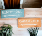 Limited Bunny Trail Carrot Patch Wooden Easter Signs Pastel Spring Decor BandsCo Straps