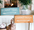 Limited Bunny Trail Carrot Patch Wooden Easter Signs Pastel Spring Decor BandsCo Straps