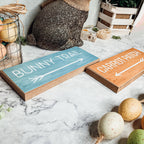 Limited Bunny Trail Carrot Patch Wooden Easter Signs Pastel Spring Decor BandsCo Straps