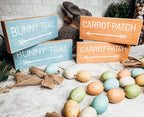 Limited Bunny Trail Carrot Patch Wooden Easter Signs Pastel Spring Decor BandsCo Straps