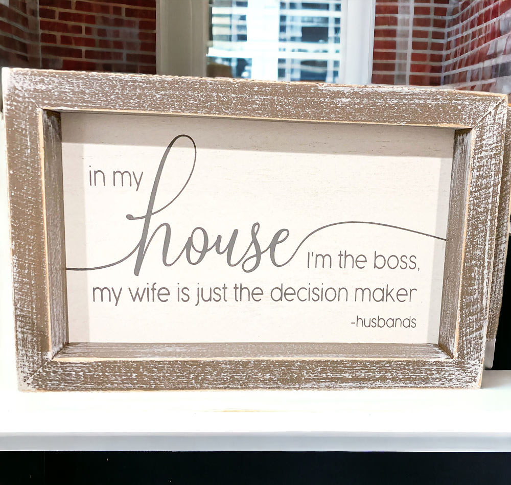 Funny Marriage Rules Wood Sign Framed Rustic Home Decor Husband Wife Humor Wall Plaque Gift BandsCo Straps