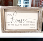 Funny Marriage Rules Wood Sign Framed Rustic Home Decor Husband Wife Humor Wall Plaque Gift BandsCo Straps
