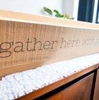 Gather Wooden Tray Long Box Centerpiece 20x12 Rustic Handmade Planter Decorative Storage BandsCo Straps